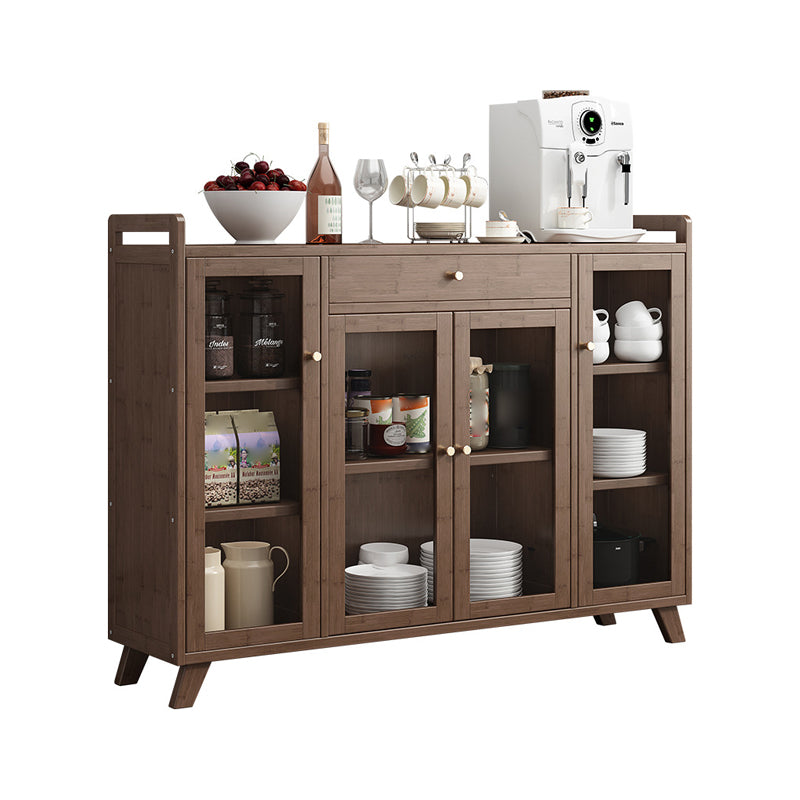 Modern Sideboard in Brown Color Wood Dining Sideboard with Doors for Living Room