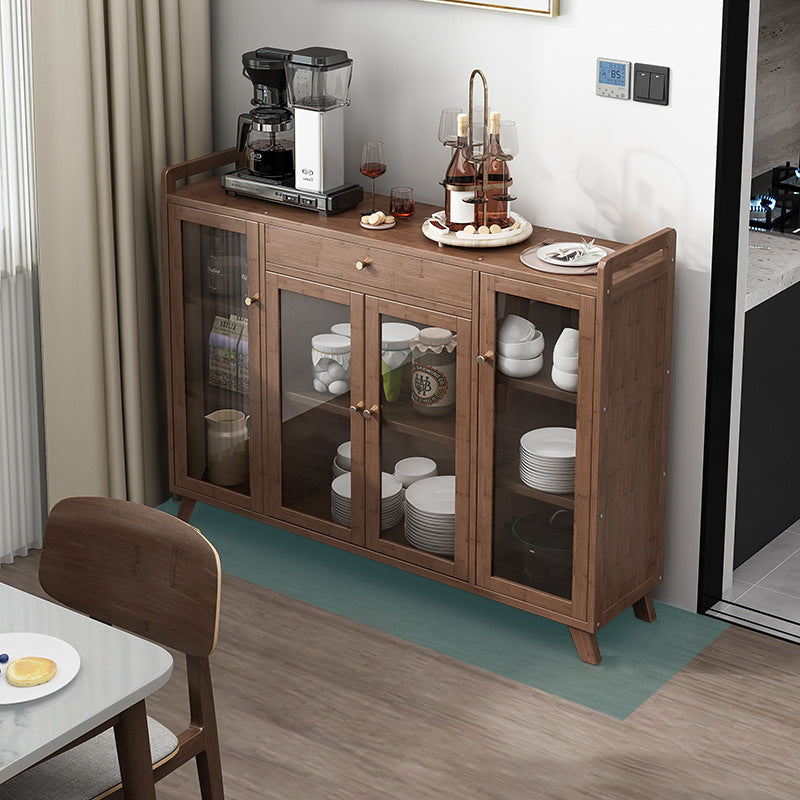 Modern Sideboard in Brown Color Wood Dining Sideboard with Doors for Living Room