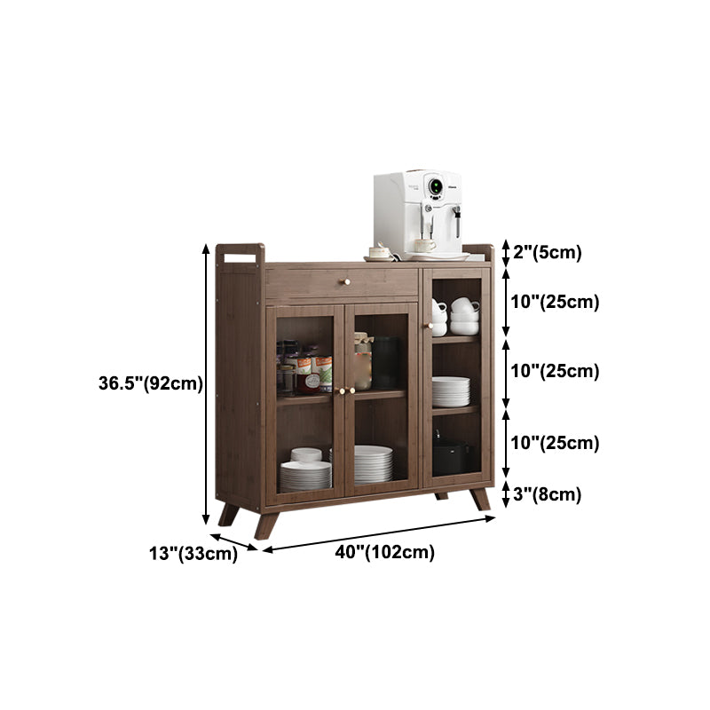 Modern Sideboard in Brown Color Wood Dining Sideboard with Doors for Living Room