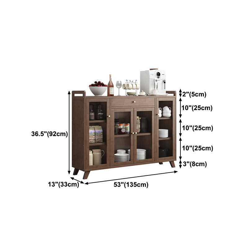 Modern Sideboard in Brown Color Wood Dining Sideboard with Doors for Living Room