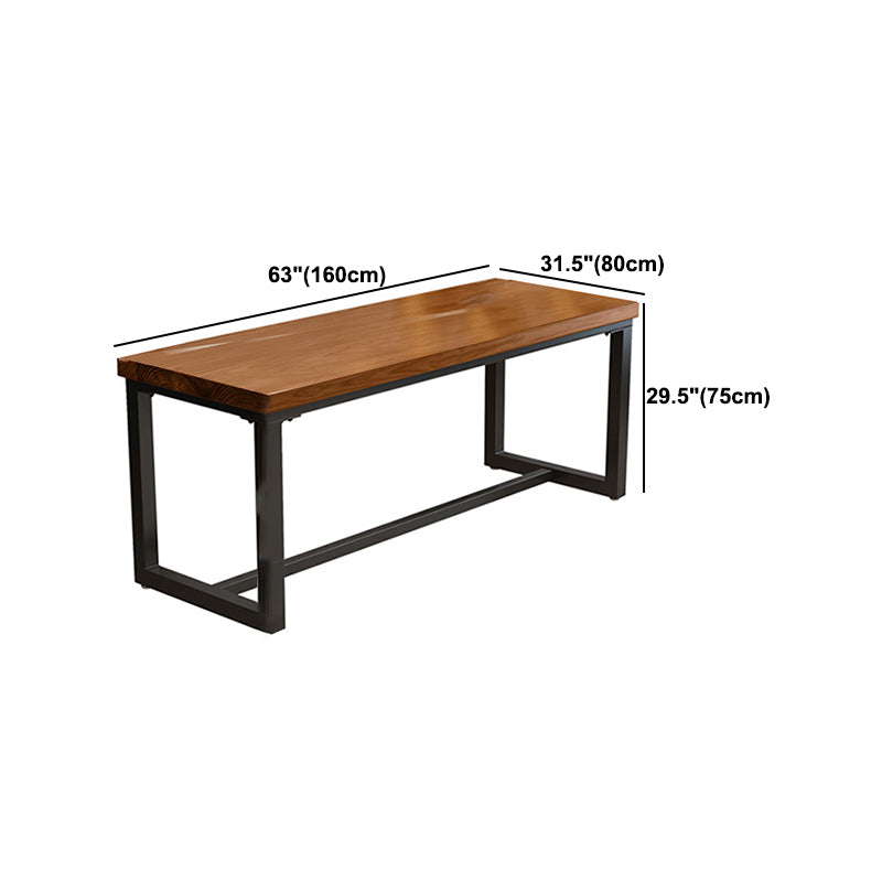 Industrial Rectangular Writing Desk Solid Wood Office Desk with Trestle Base