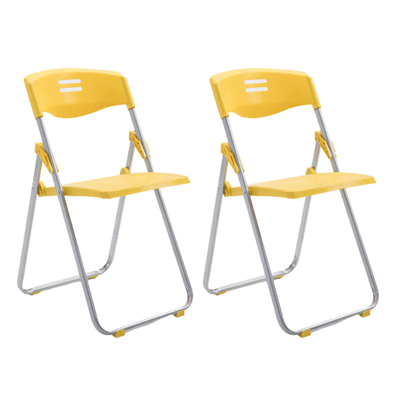 Contemporary Folding Conference Chair Plastic Back and Seat Armless Chair