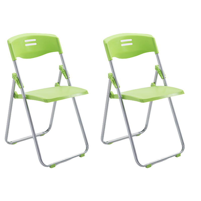 Contemporary Folding Conference Chair Plastic Back and Seat Armless Chair