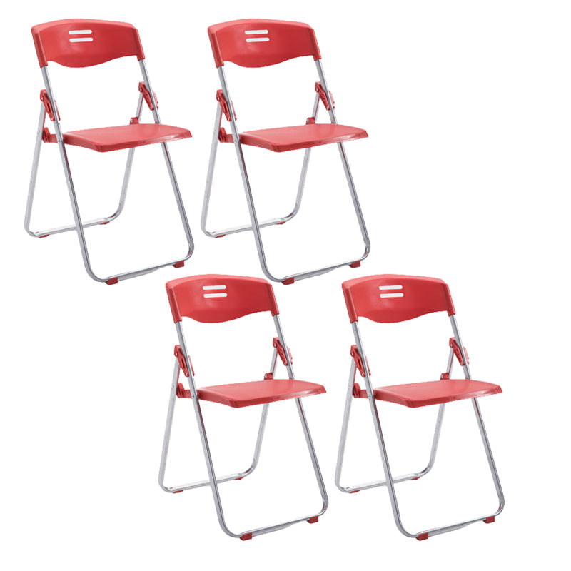 Contemporary Folding Conference Chair Plastic Back and Seat Armless Chair