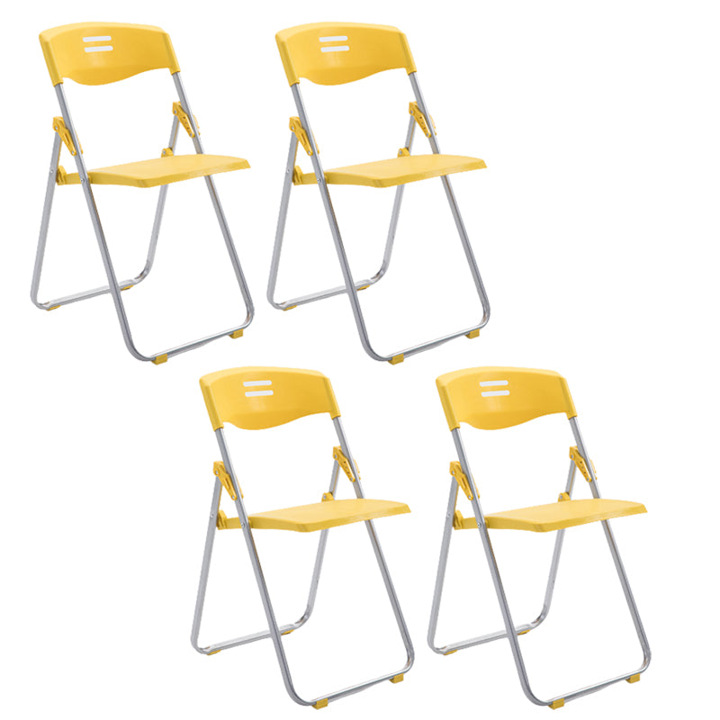 Contemporary Folding Conference Chair Plastic Back and Seat Armless Chair