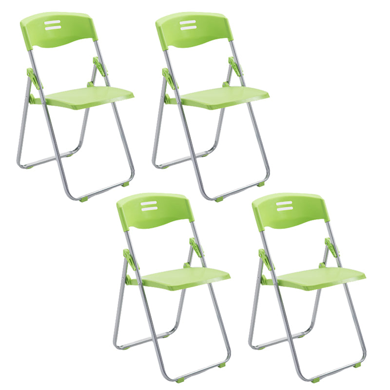 Contemporary Folding Conference Chair Plastic Back and Seat Armless Chair