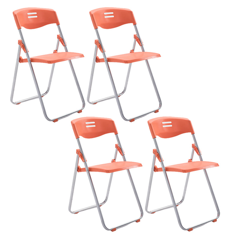 Contemporary Folding Conference Chair Plastic Back and Seat Armless Chair