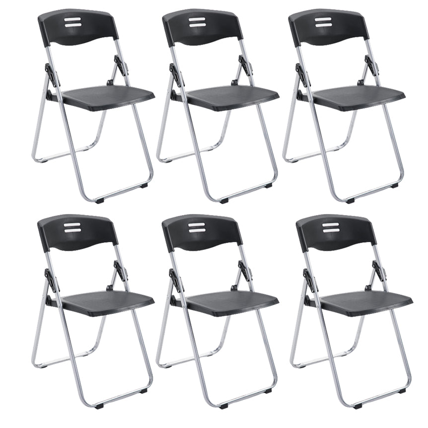 Contemporary Folding Conference Chair Plastic Back and Seat Armless Chair