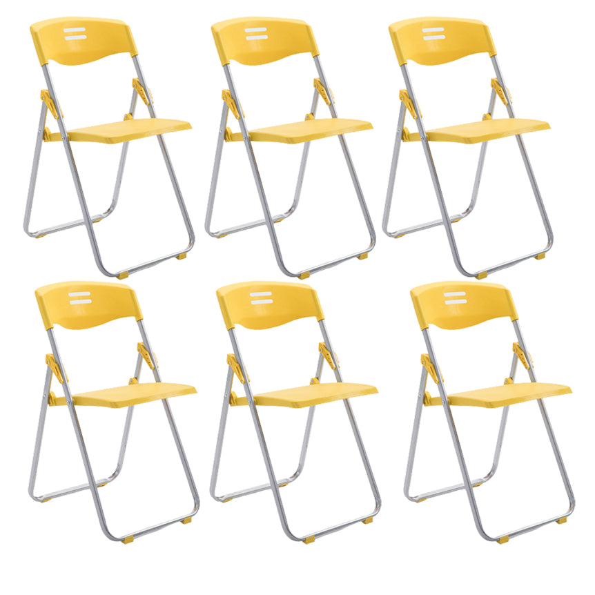 Contemporary Folding Conference Chair Plastic Back and Seat Armless Chair