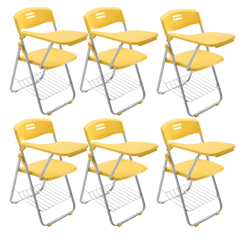 Contemporary Folding Conference Chair Plastic Back and Seat Armless Chair