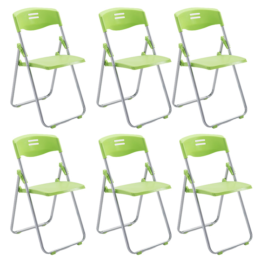 Contemporary Folding Conference Chair Plastic Back and Seat Armless Chair