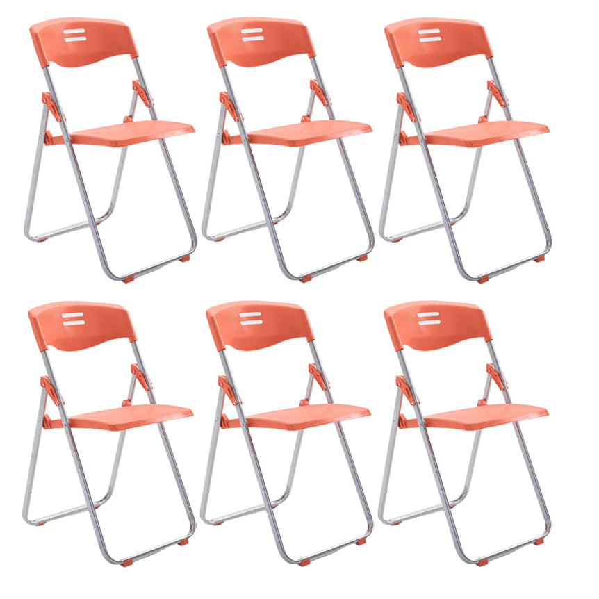 Contemporary Folding Conference Chair Plastic Back and Seat Armless Chair