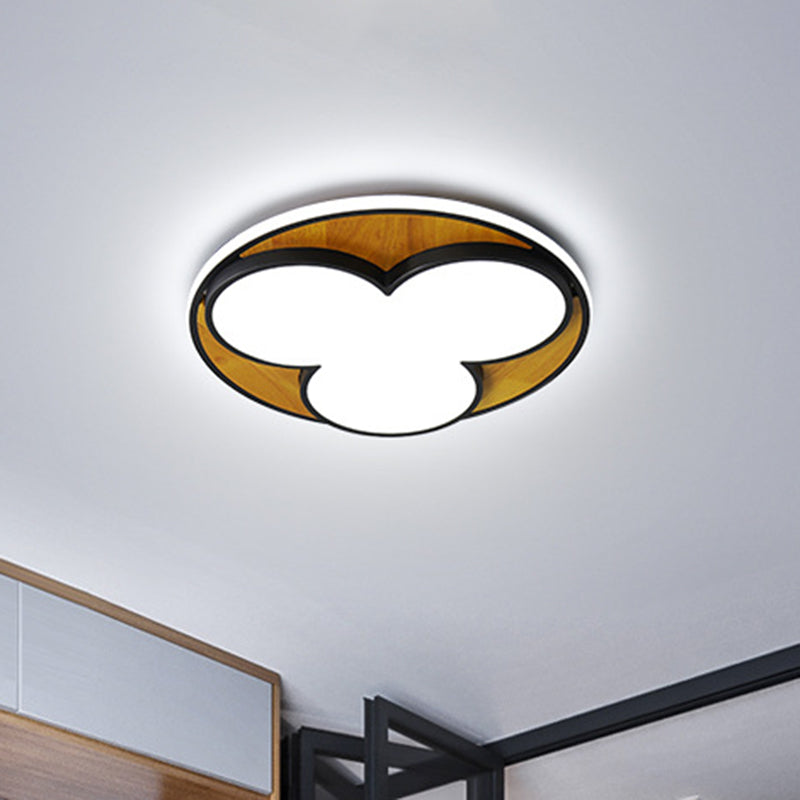 Black/White Flower Flush Ceiling Light Nordic LED Metal Ceiling Lighting in White/Warm Light, 16.5"/20.5" Wide