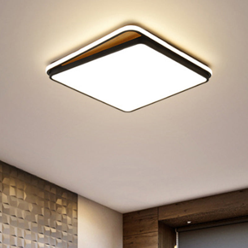 Brick Metal Flush Mount Beleuchtung Fassung Moderne LED Weiß/Schwarz Deckenleuchte in Weiß/Warm Light, 16.5 "/20.5" Weiss