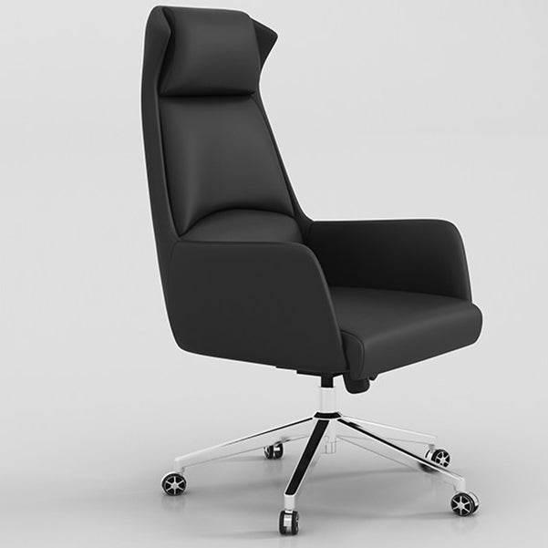 Executive Swivel Chair with Wheels Modern Task Chair with Chrome Frame