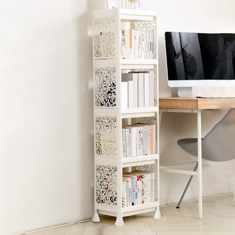 Contemporary Plastic Bookshelf Open Back Bookcase for Living Room