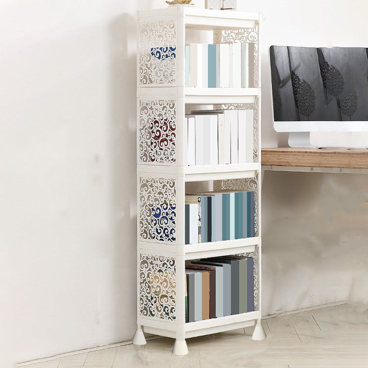 Contemporary Plastic Bookshelf Open Back Bookcase for Living Room