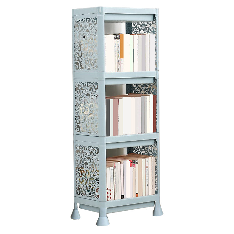 Contemporary Plastic Bookshelf Open Back Bookcase for Living Room