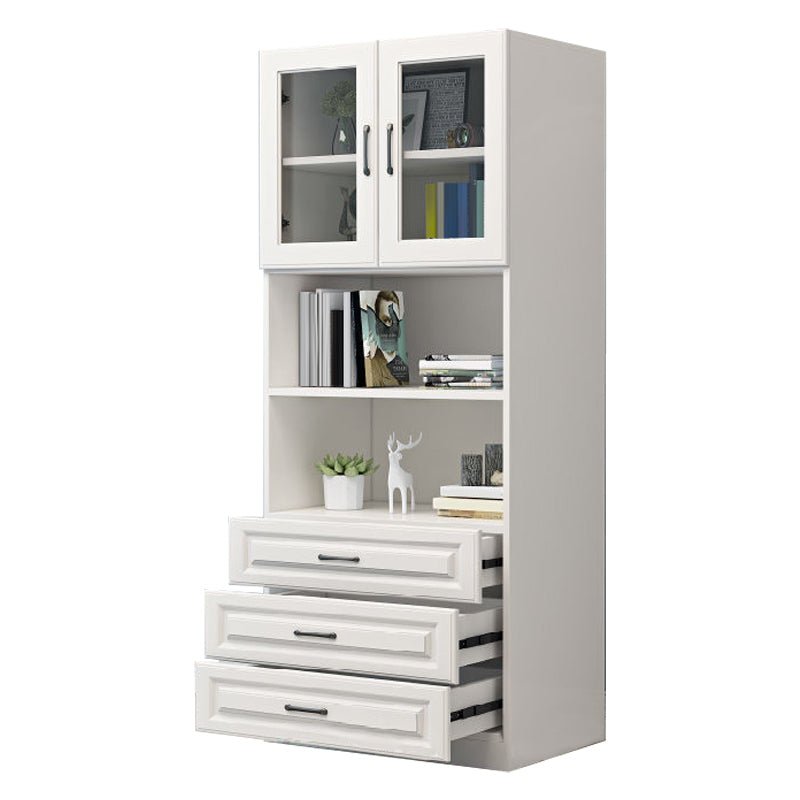 White Engineered Wood Shelf Bookcase Vertical Bookshelf for Office