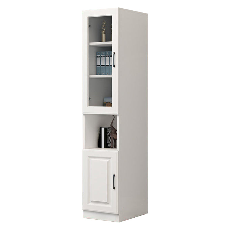 White Engineered Wood Shelf Bookcase Vertical Bookshelf for Office