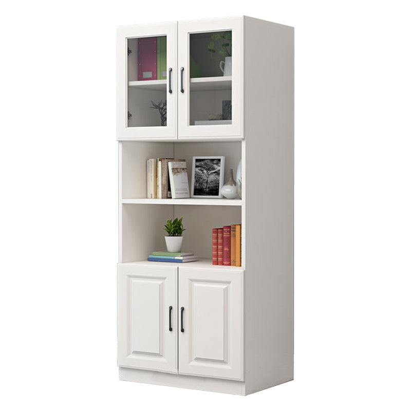 White Engineered Wood Shelf Bookcase Vertical Bookshelf for Office