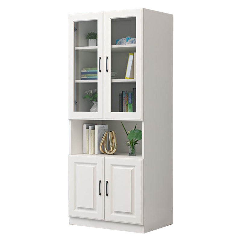 White Engineered Wood Shelf Bookcase Vertical Bookshelf for Office