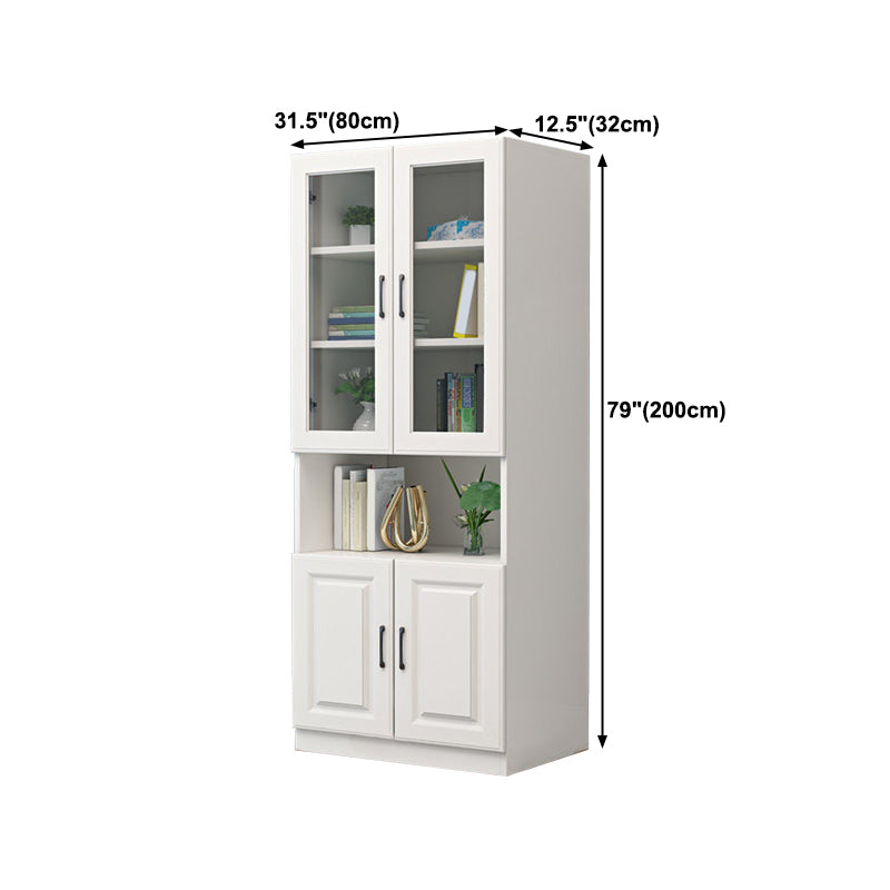 White Engineered Wood Shelf Bookcase Vertical Bookshelf for Office