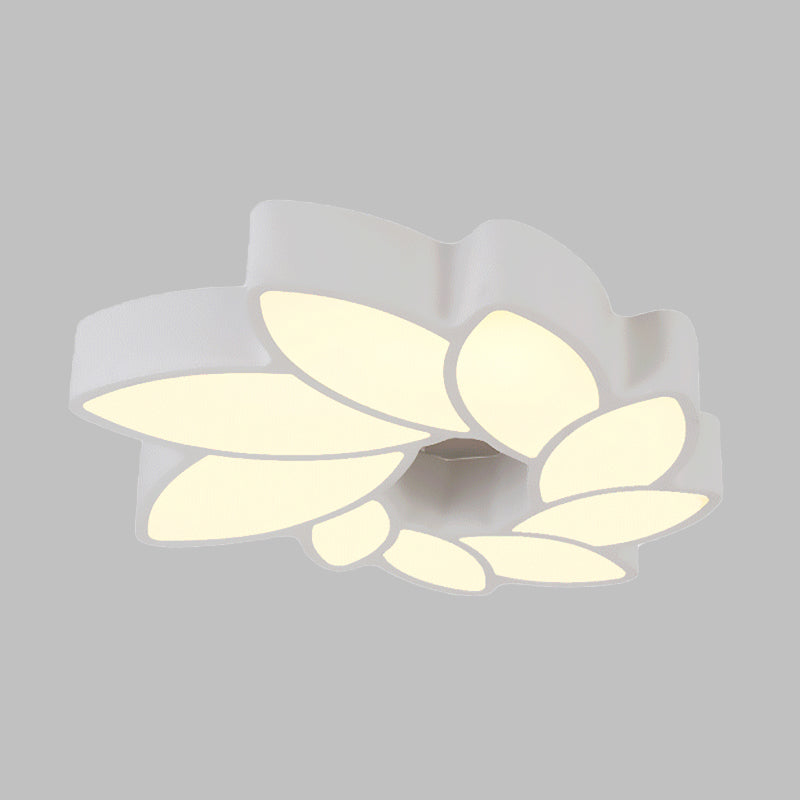 Lampada a soffitto floreale acrilico Semplicità 22,5 "/31,5" Wide Living Room Flush Mount Illuminazione in luce calda/bianca