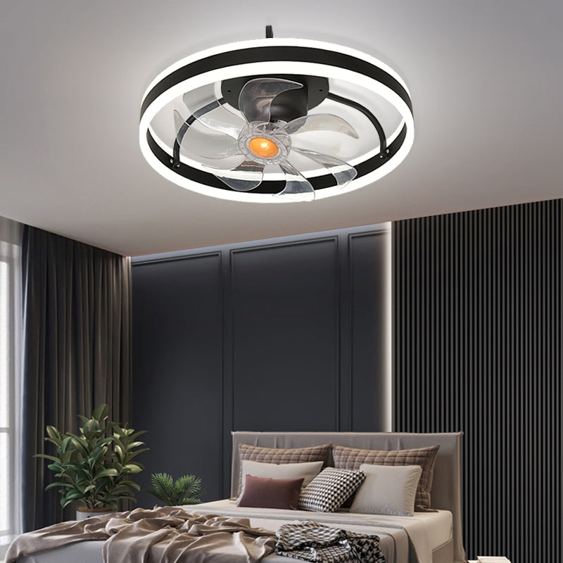 Contemporary LED Fan Light Metal Round Flush Mount Light for Living Room