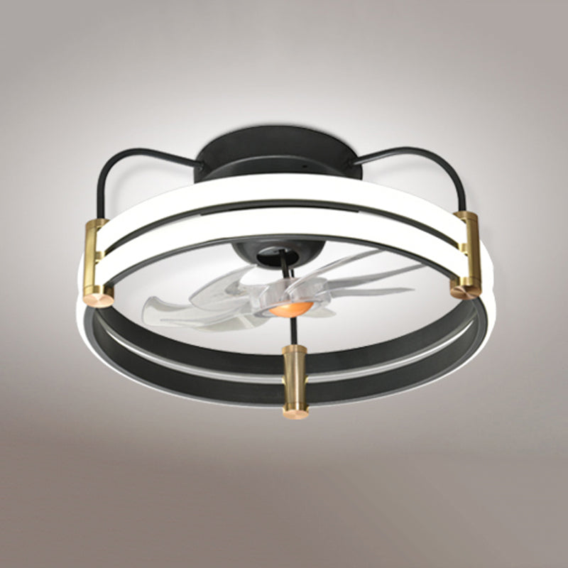 Contemporary LED Fan Light Metal Round Flush Mount Light for Living Room