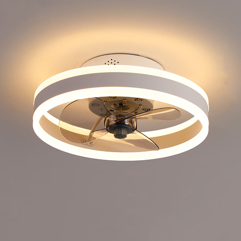 Contemporary LED Fan Light Metal Round Flush Mount Light for Living Room