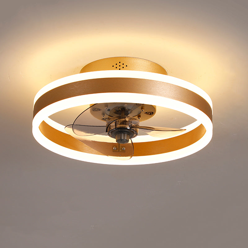 Contemporary LED Fan Light Metal Round Flush Mount Light for Living Room