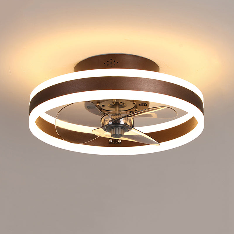 Contemporary LED Fan Light Metal Round Flush Mount Light for Living Room