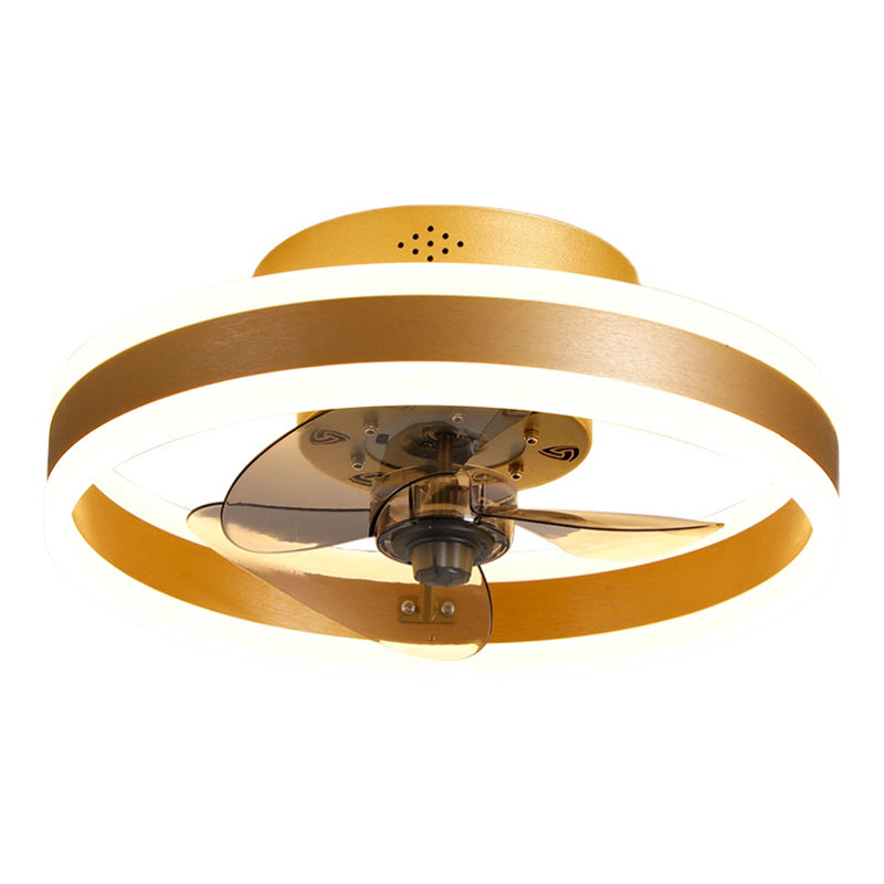 Contemporary LED Fan Light Metal Round Flush Mount Light for Living Room