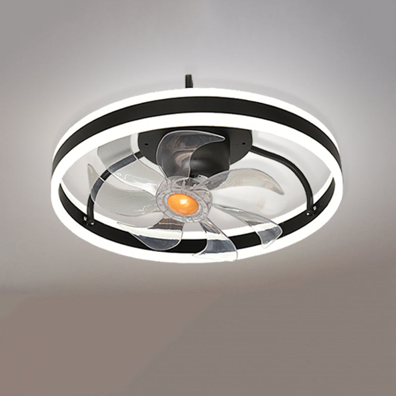 Contemporary LED Fan Light Metal Round Flush Mount Light for Living Room