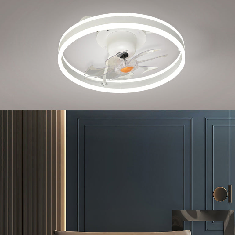 Contemporary LED Fan Light Metal Round Flush Mount Light for Living Room