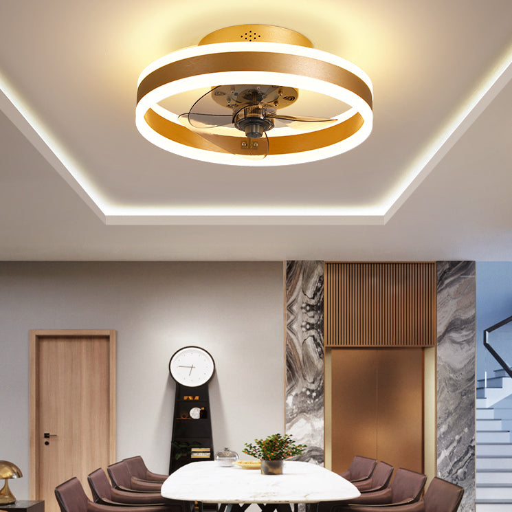 Contemporary LED Fan Light Metal Round Flush Mount Light for Living Room