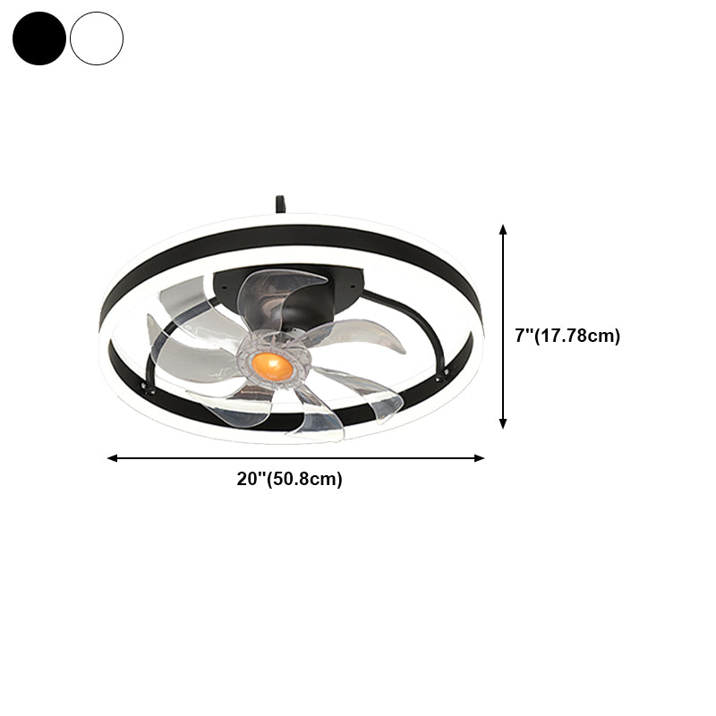 Contemporary LED Fan Light Metal Round Flush Mount Light for Living Room