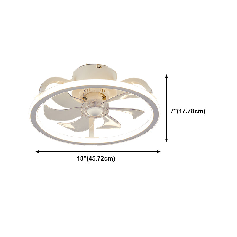 Contemporary LED Fan Light Metal Round Flush Mount Light for Living Room