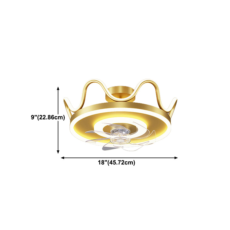 Modern Gold LED Fan Light Metal Multi Light Flush Mount Light for Living Room