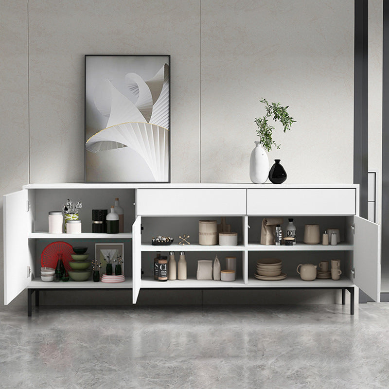 Contemporary Wood Sideboard Adjustable Shelves Dining Room Sideboard