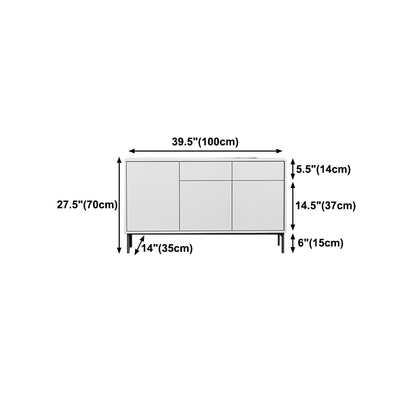 Contemporary Wood Sideboard Adjustable Shelves Dining Room Sideboard