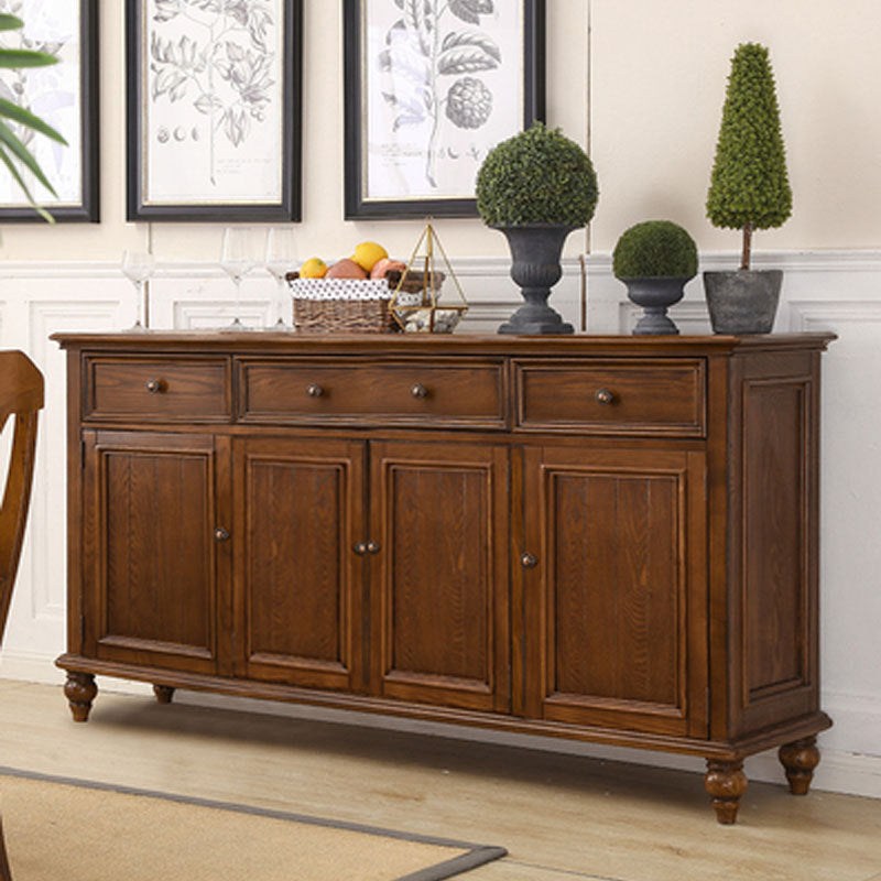 Modern Sideboard in Brown Wooden DIning Sideboard with Doors for Living Room