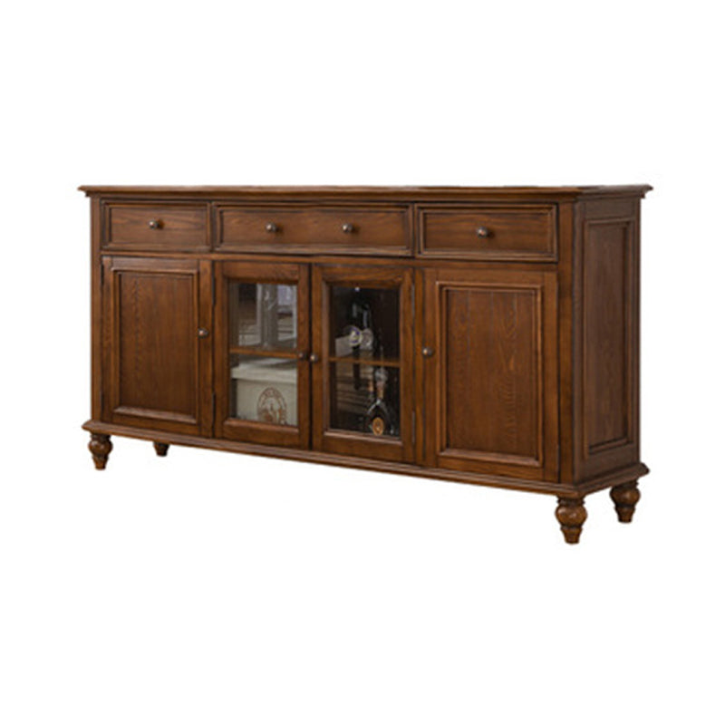 Modern Sideboard in Brown Wooden DIning Sideboard with Doors for Living Room