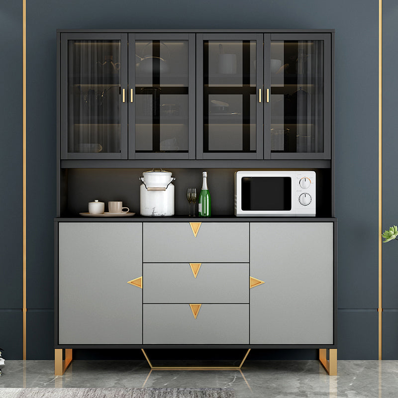 Black and Grey Dining Server Manufactured Wood Cabinets Server for Living Room