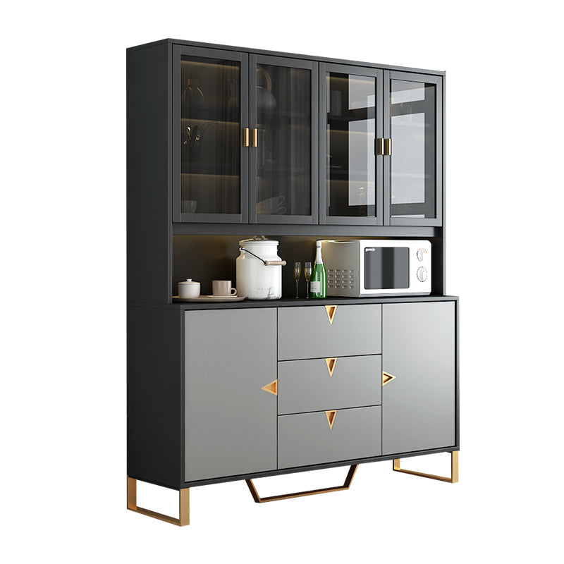 Black and Grey Dining Server Manufactured Wood Cabinets Server for Living Room