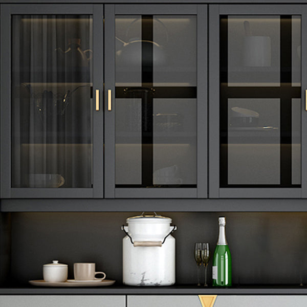 Black and Grey Dining Server Manufactured Wood Cabinets Server for Living Room