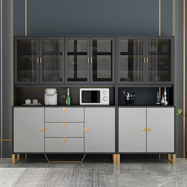 Black and Grey Dining Server Manufactured Wood Cabinets Server for Living Room