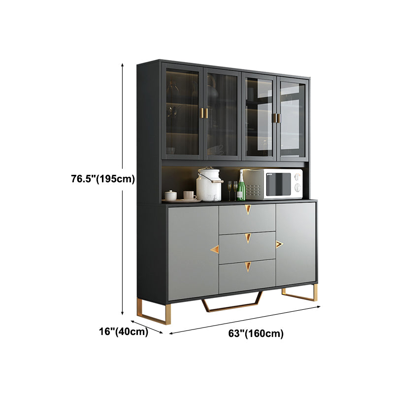 Black and Grey Dining Server Manufactured Wood Cabinets Server for Living Room