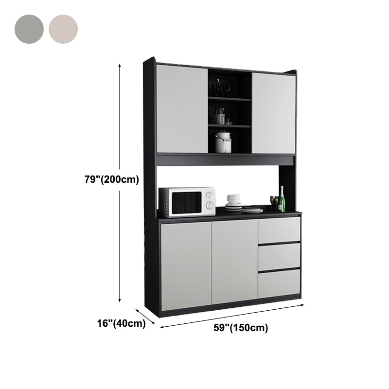 Black and Grey Dining Server Manufactured Wood Cabinets Server for Living Room